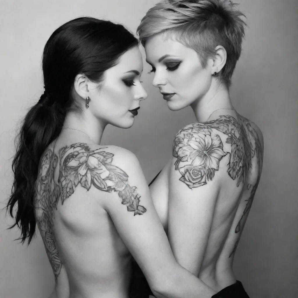 artstation art lesbian black and white tattoo confident engaging wow 3