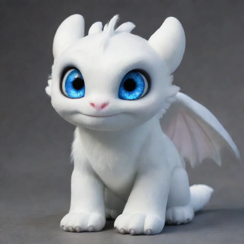 aiartstation art light fury from how to train your dragon white with blue eyes  confident engaging wow 3