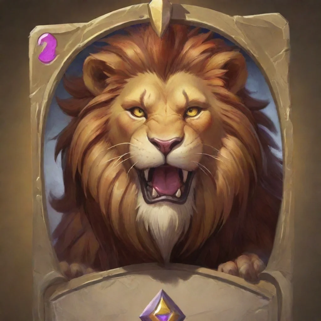 aiartstation art lion in hearthstone like card confident engaging wow 3