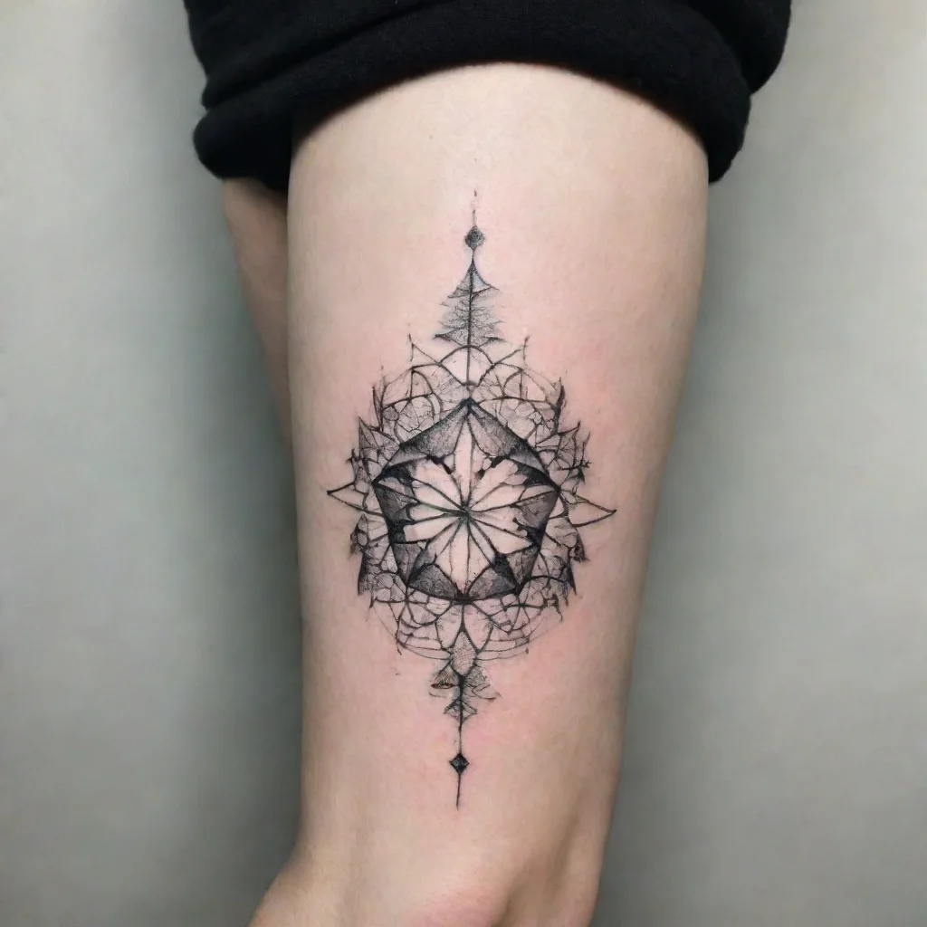 aiartstation art litte fine line black and white tattoo confident engaging wow 3