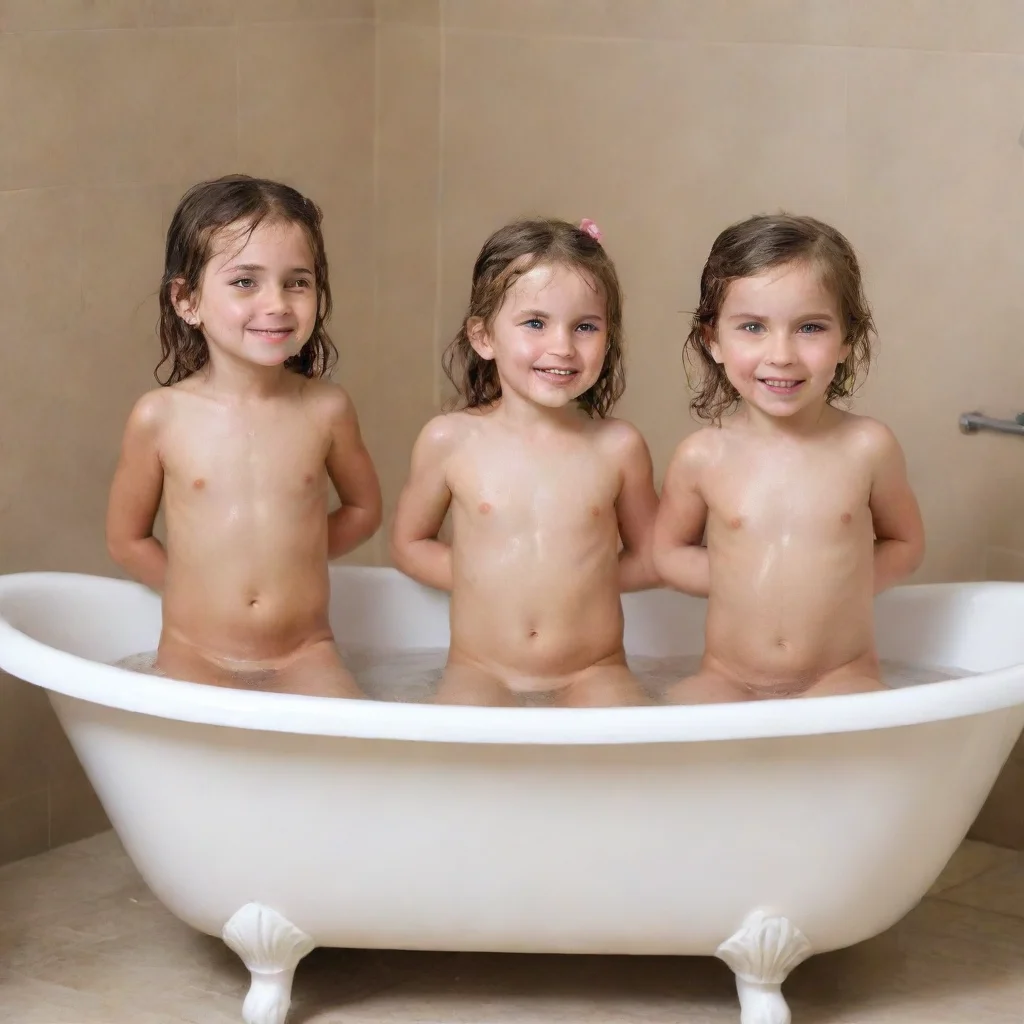 aiartstation art little girls taking bath confident engaging wow 3