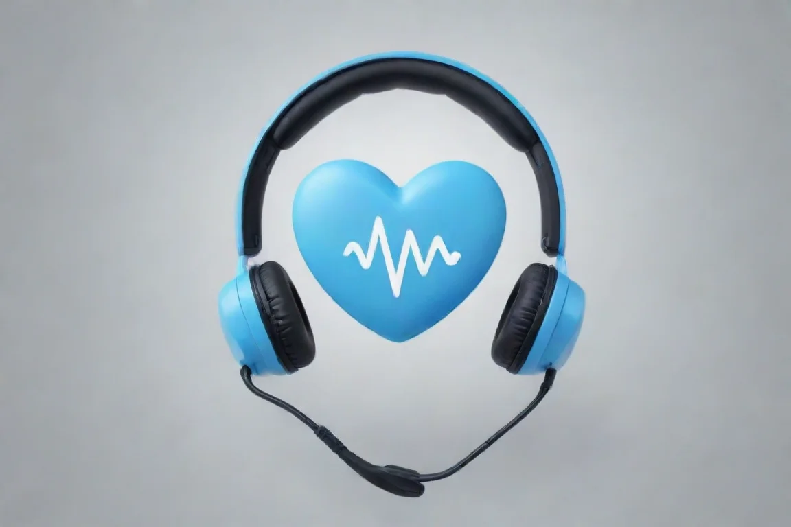artstation art logo heart headset for dr alaa with baby blue color confident engaging wow 3 landscape