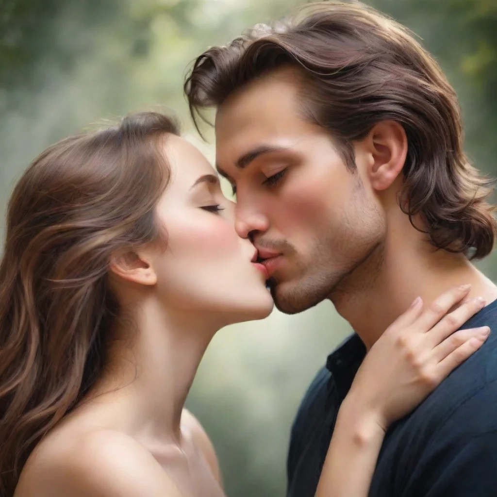 aiartstation art lovers kissing realistic romantic  confident engaging wow 3