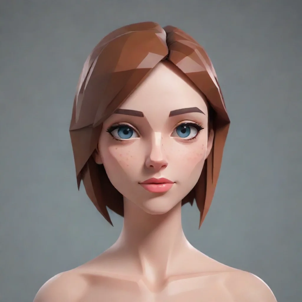 aiartstation art lowpoly girl confident engaging wow 3