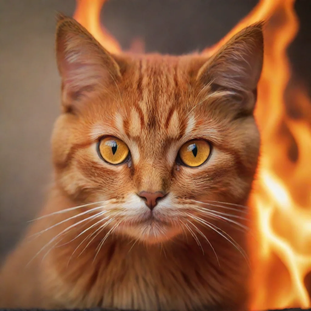 artstation art macro fire cat confident engaging wow 3