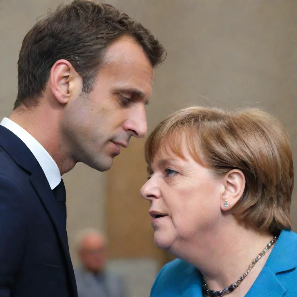 aiartstation art macron qui baise angela merkel confident engaging wow 3