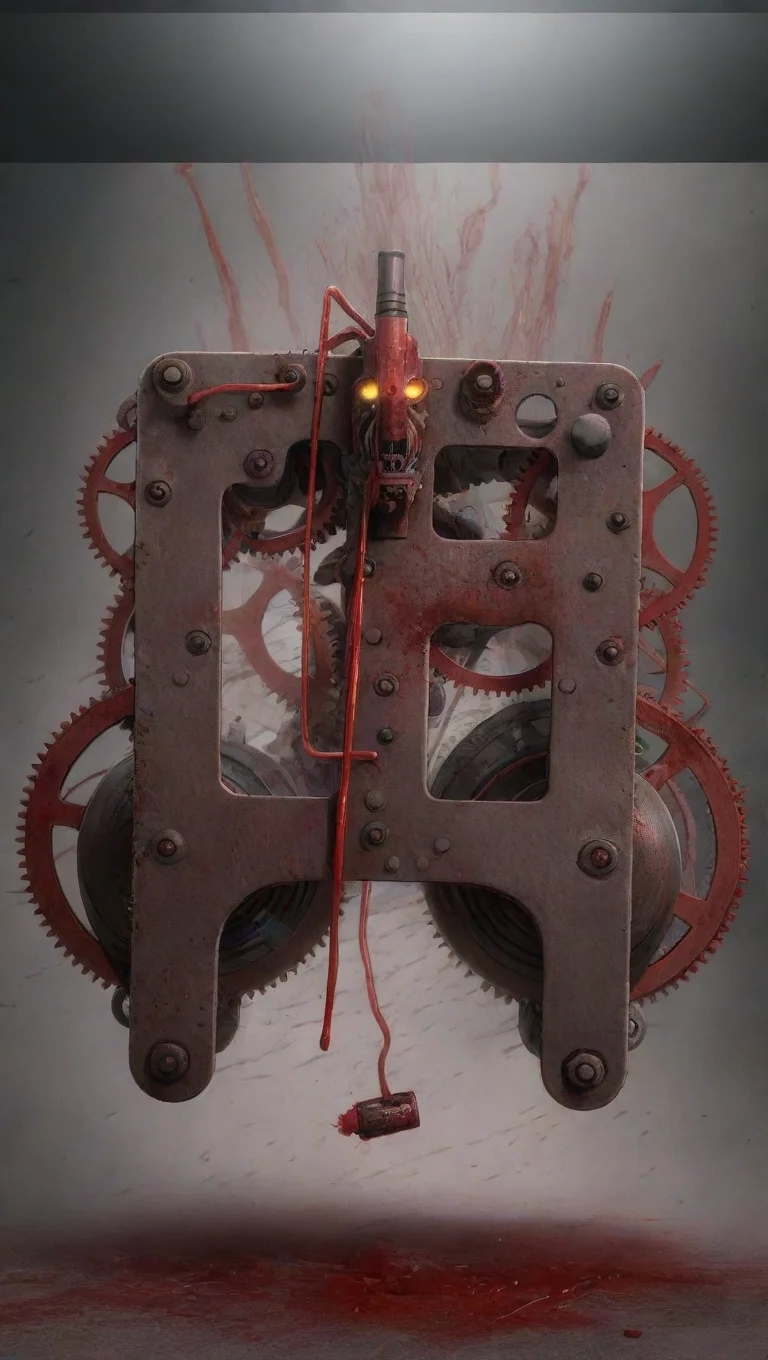 artstation art make a monster robot blood drenched confident engaging wow 3
