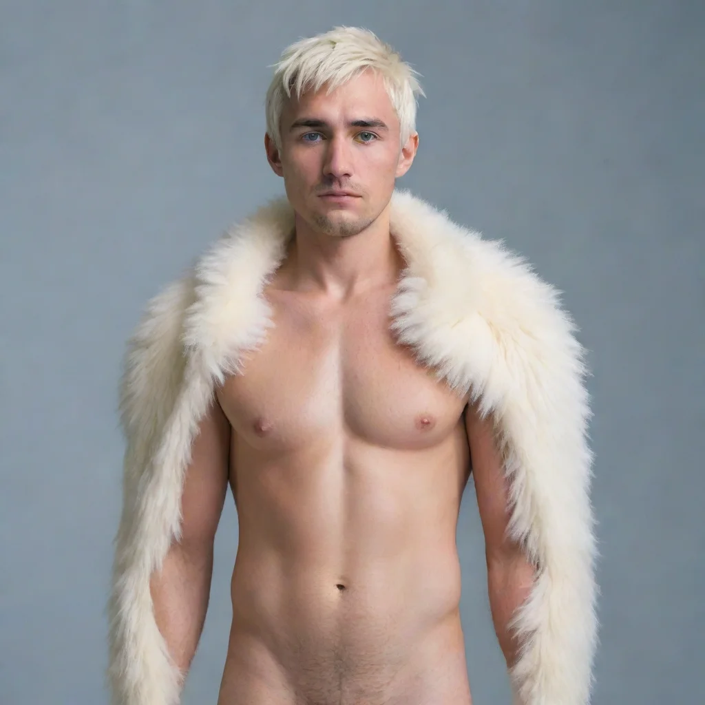 aiartstation art male human midtransformation covered in polarbear fur confident engaging wow 3