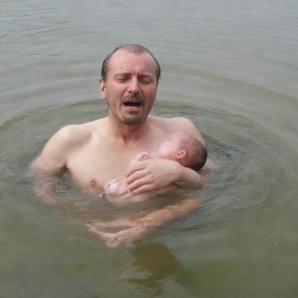 aiartstation art man drowning a newborn baby confident engaging wow 3