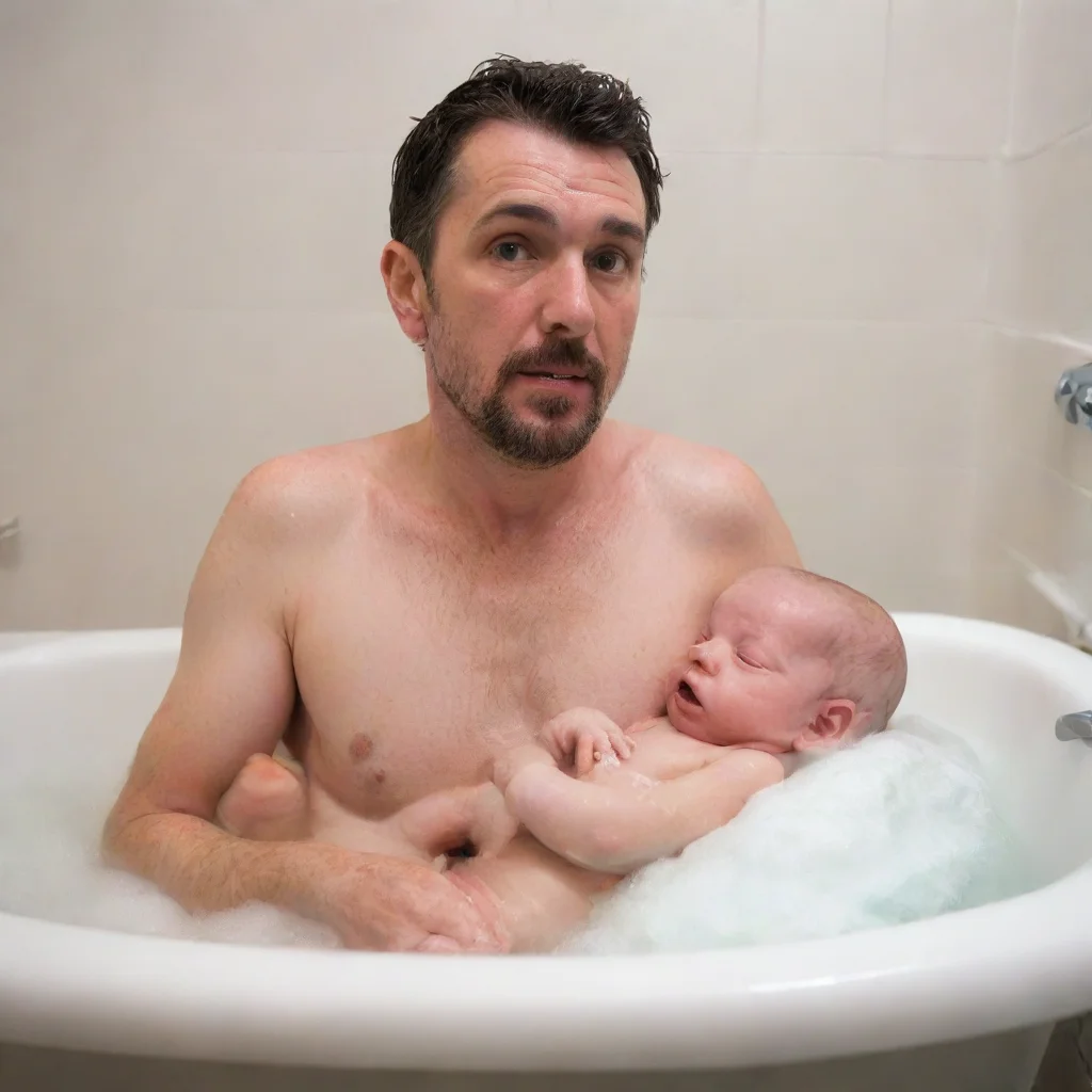 aiartstation art man drowning a newborn baby in a bathtub confident engaging wow 3