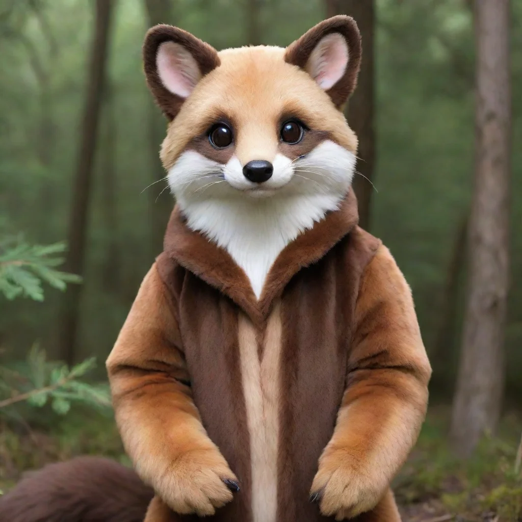 aiartstation art man in pine marten fursuit confident engaging wow 3