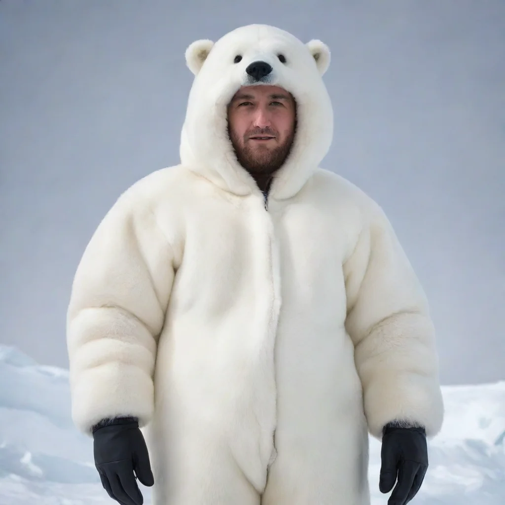 aiartstation art man in polarbear fursit confident engaging wow 3