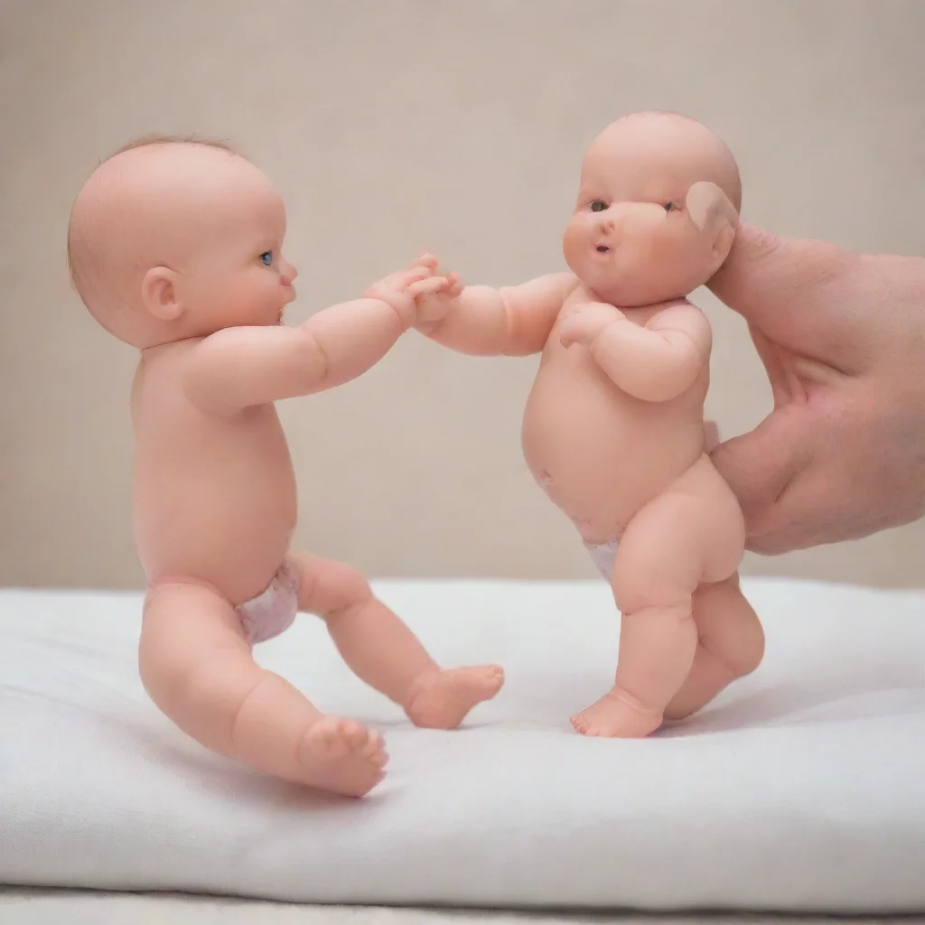 artstation art man kicking a newborn baby doll confident engaging wow 3