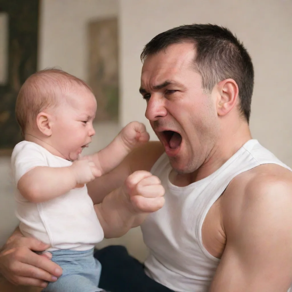 artstation art man punching a baby confident engaging wow 3