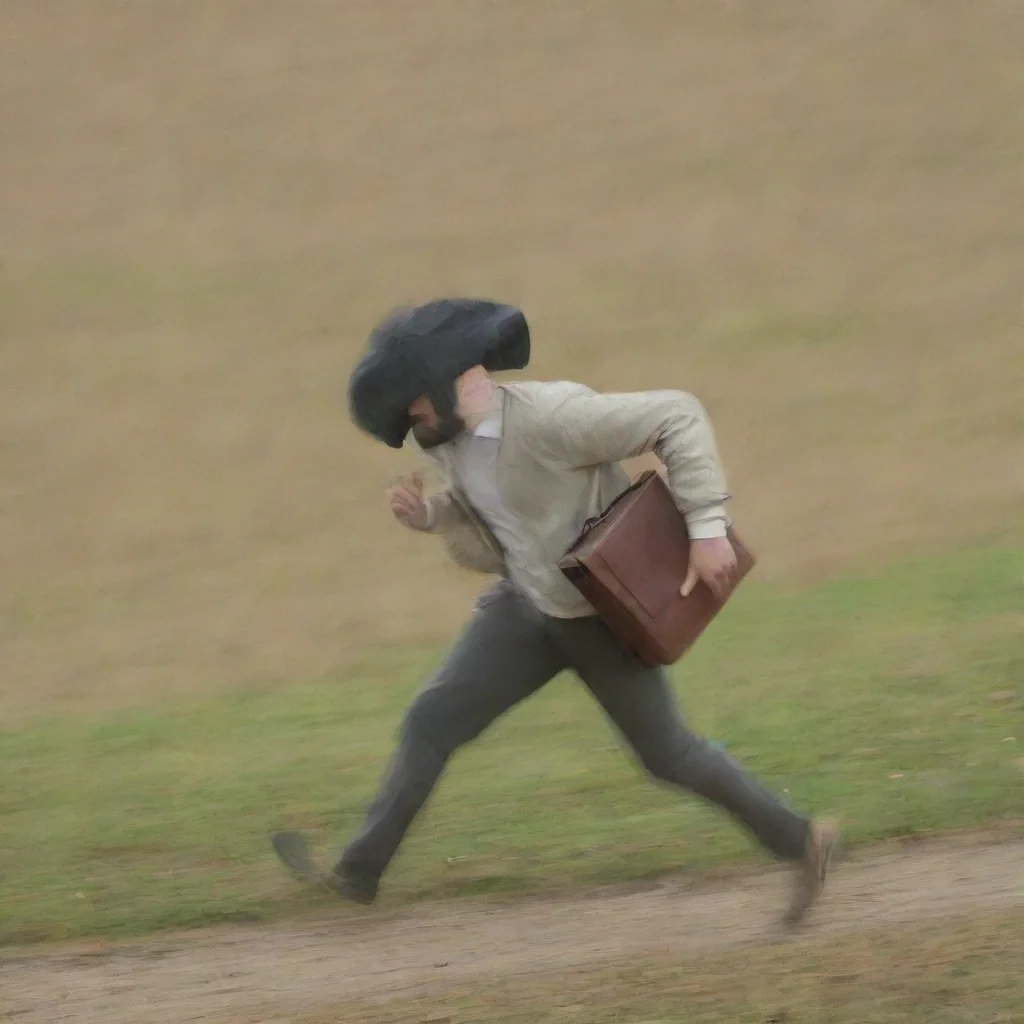artstation art man running with small breafcase confident engaging wow 3