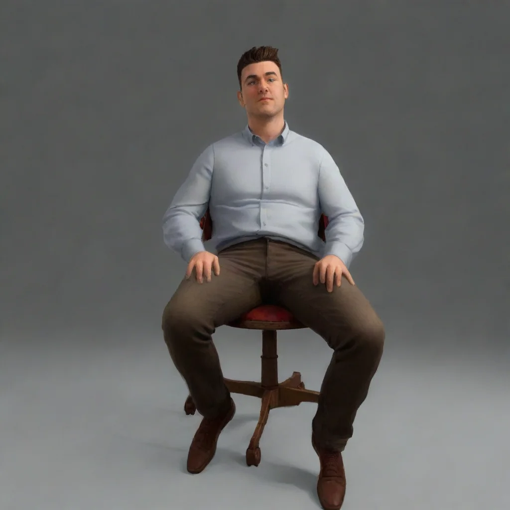 aiartstation art man sitting in chair confident engaging wow 3