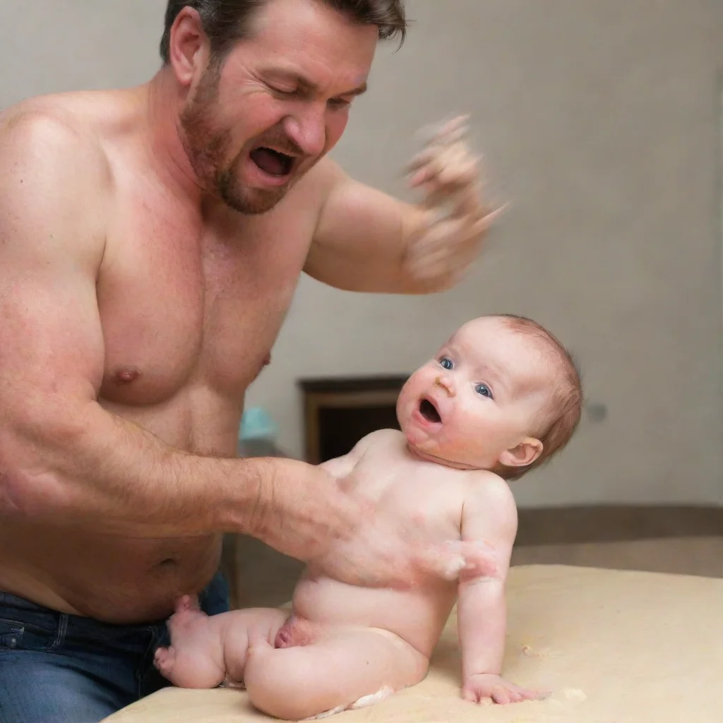 artstation art man smashing a baby confident engaging wow 3