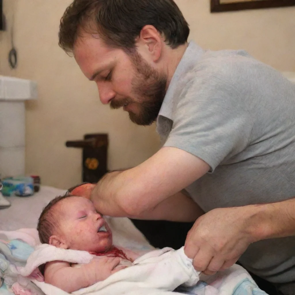 artstation art man stabbing a baby confident engaging wow 3