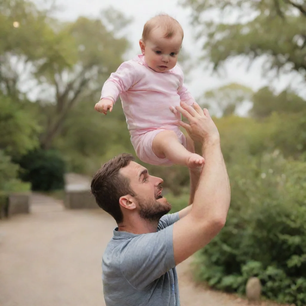 artstation art man throwing a baby confident engaging wow 3