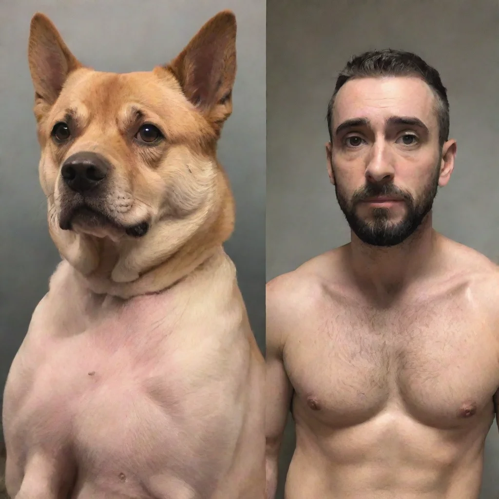 artstation art man transformation to dog  confident engaging wow 3