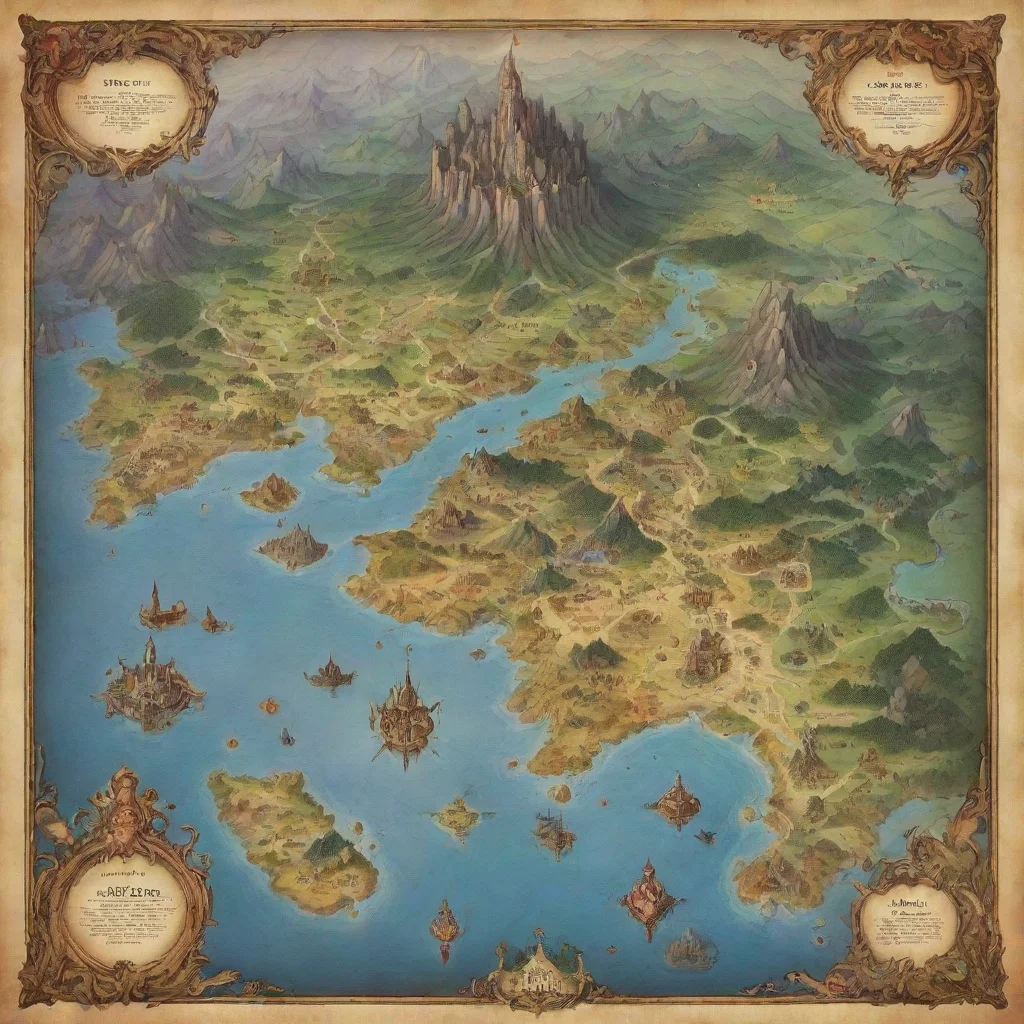 aiartstation art map of fantasy world confident engaging wow 3