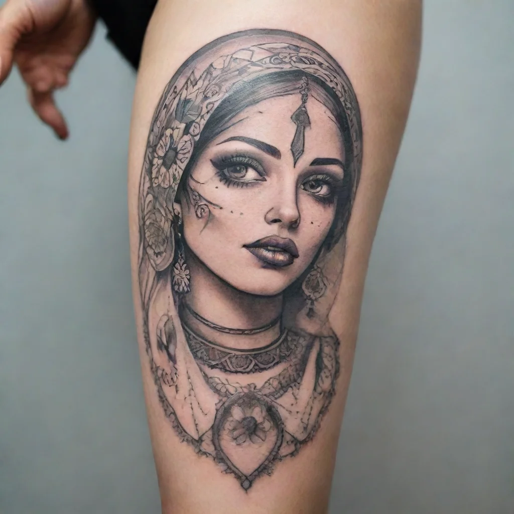 aiartstation art marocco woman fine line tattoo confident engaging wow 3