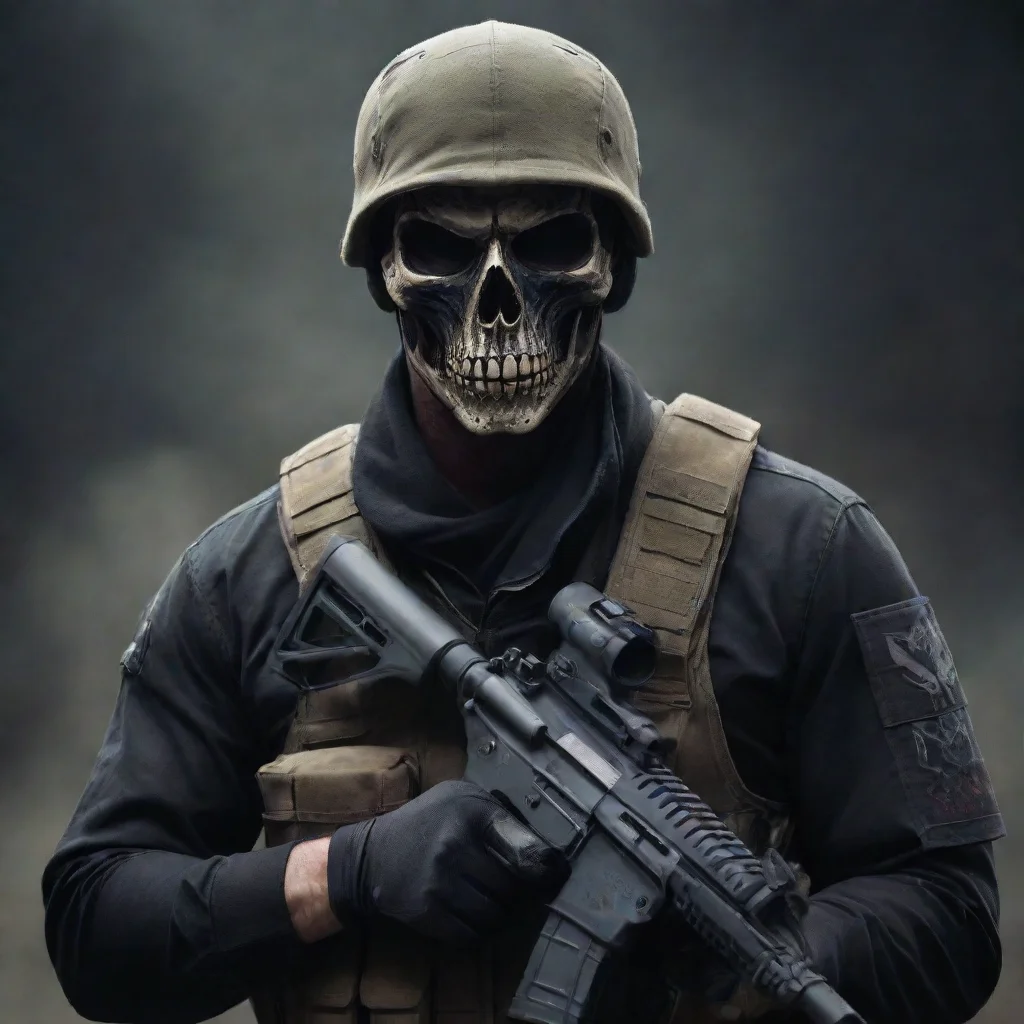 aiartstation art masculine handsome military man skull masked man guns hd confident engaging wow 3