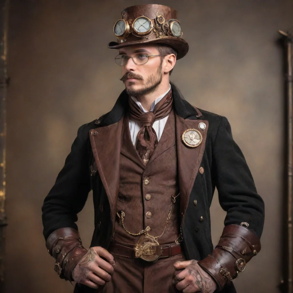 aiartstation art masculine steampunk confident engaging wow 3
