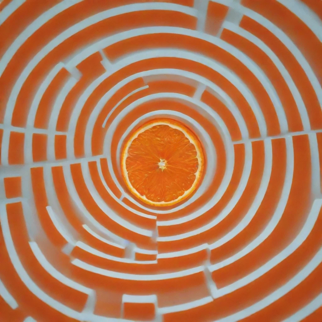 aiartstation art maze of a slice of an orange in color  confident engaging wow 3