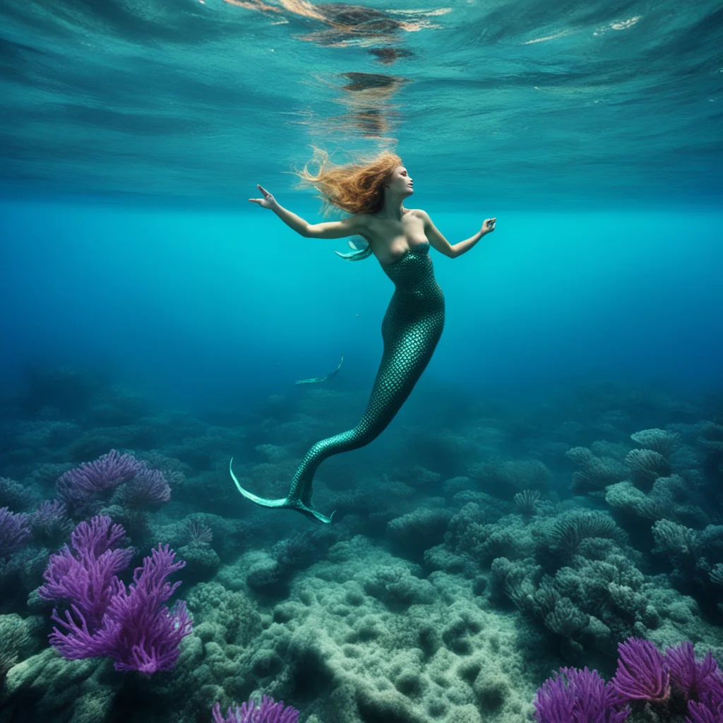 artstation art mermaid diving in sea confident engaging wow 3