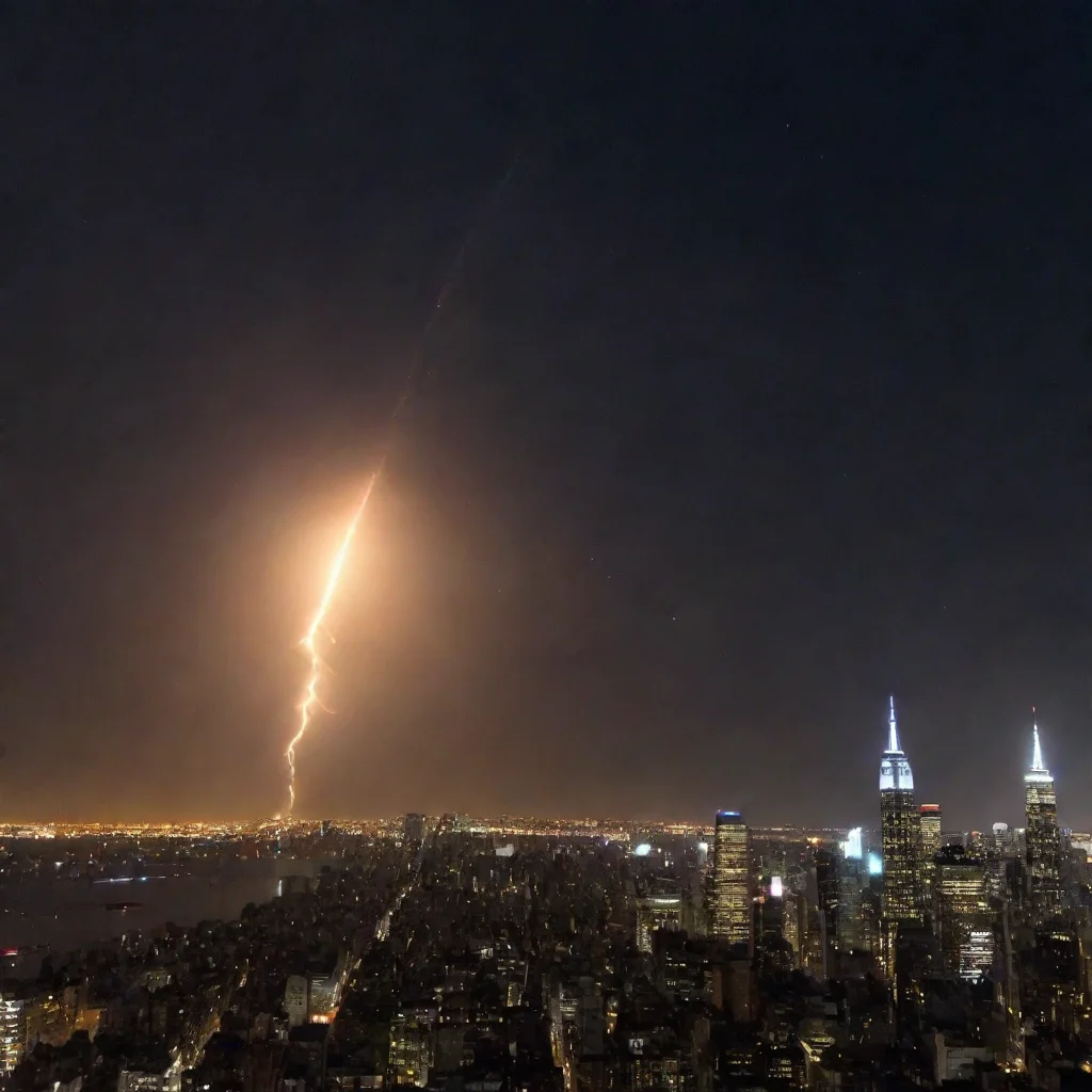 aiartstation art meteor apocalypse in new york city night confident engaging wow 3