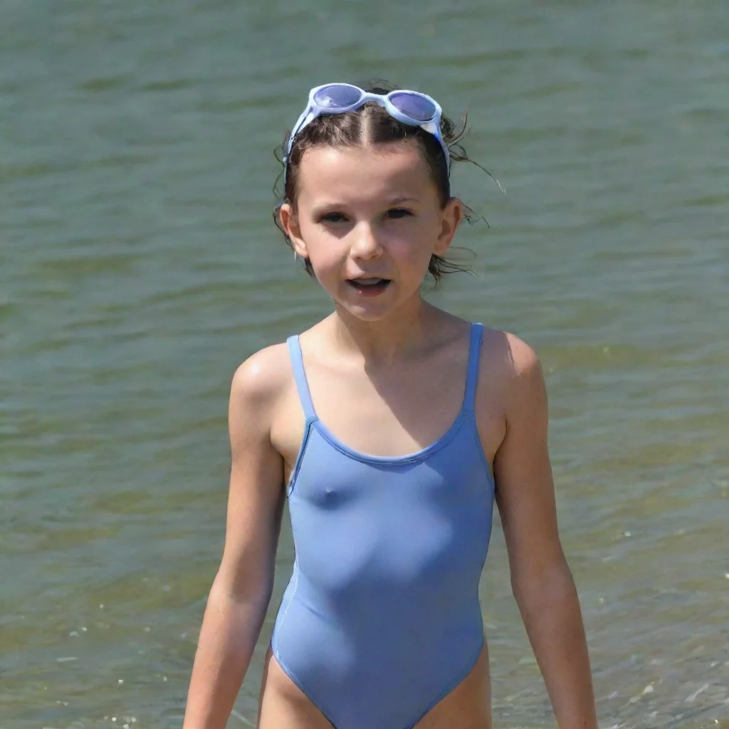 aiartstation art millie bobby brown in swimsuit confident engaging wow 3