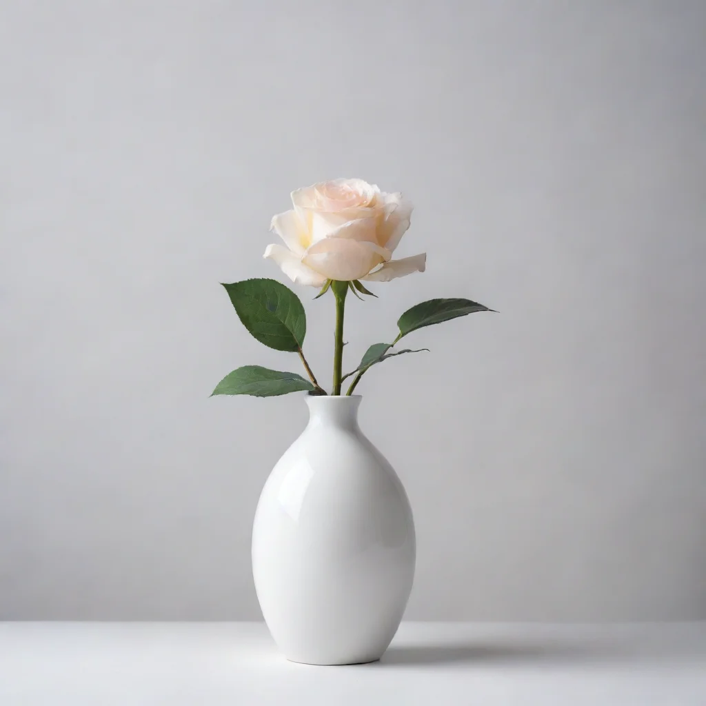aiartstation art minimalist rose in white vase confident engaging wow 3