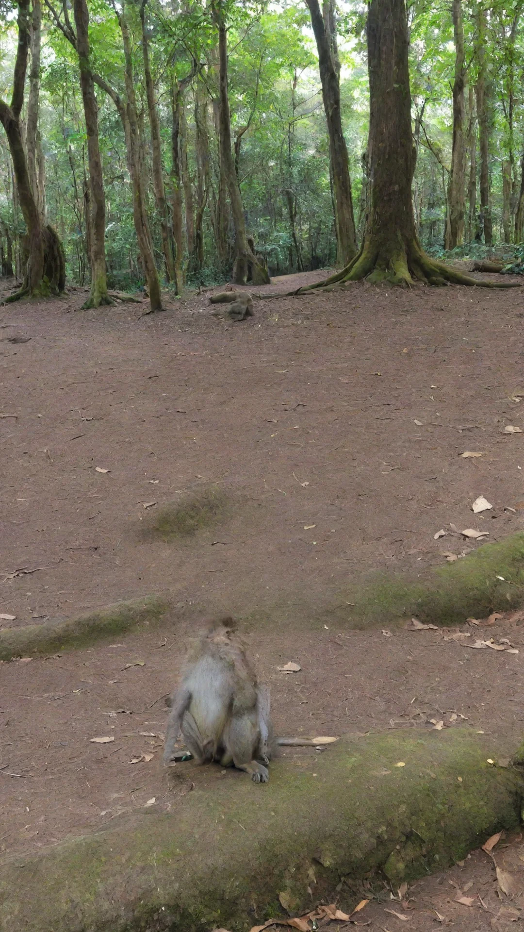 artstation art monkey sitting forest  confident engaging wow 3 tall