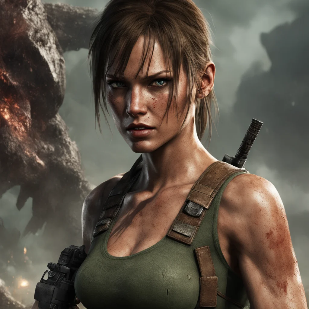 aiartstation art monster bites lara croft confident engaging wow 3