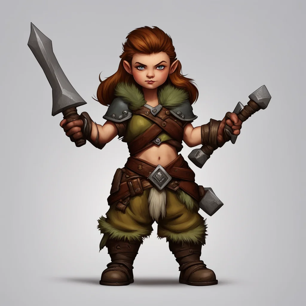 artstation art munchkin barbarian female confident engaging wow 3