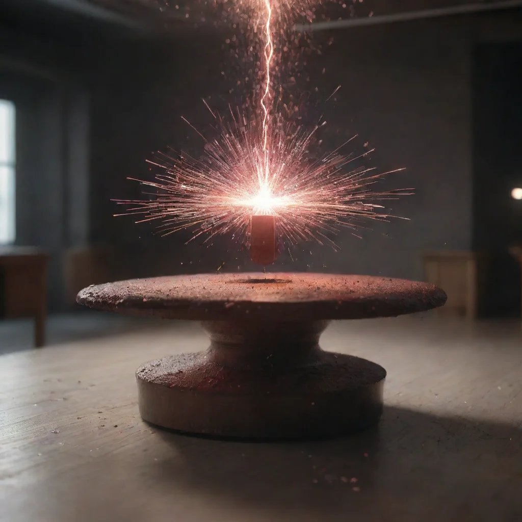 aiartstation art museum artifactssuper detailed floating on the emptiness table surrounded by small sparks cinematic redshift render side confident engaging wow 3