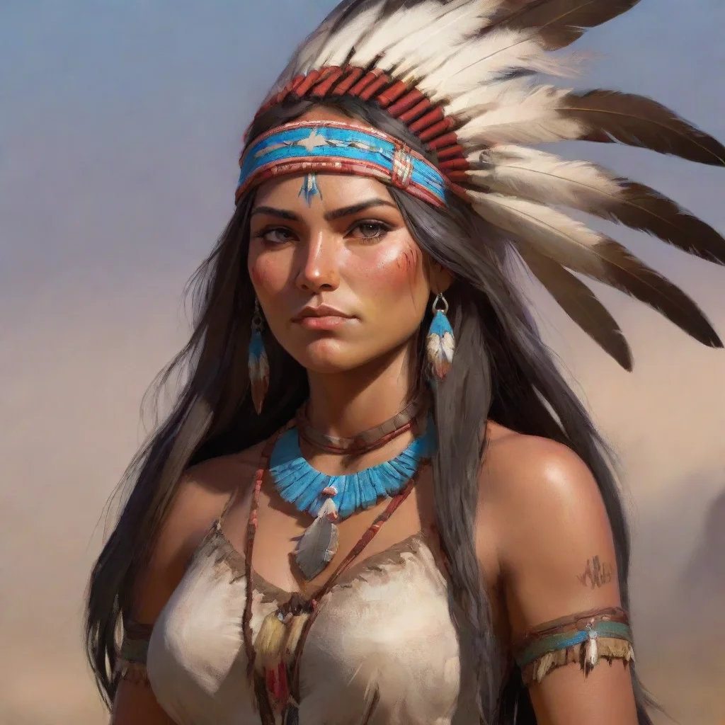 aiartstation art native american apache lady  confident engaging wow 3