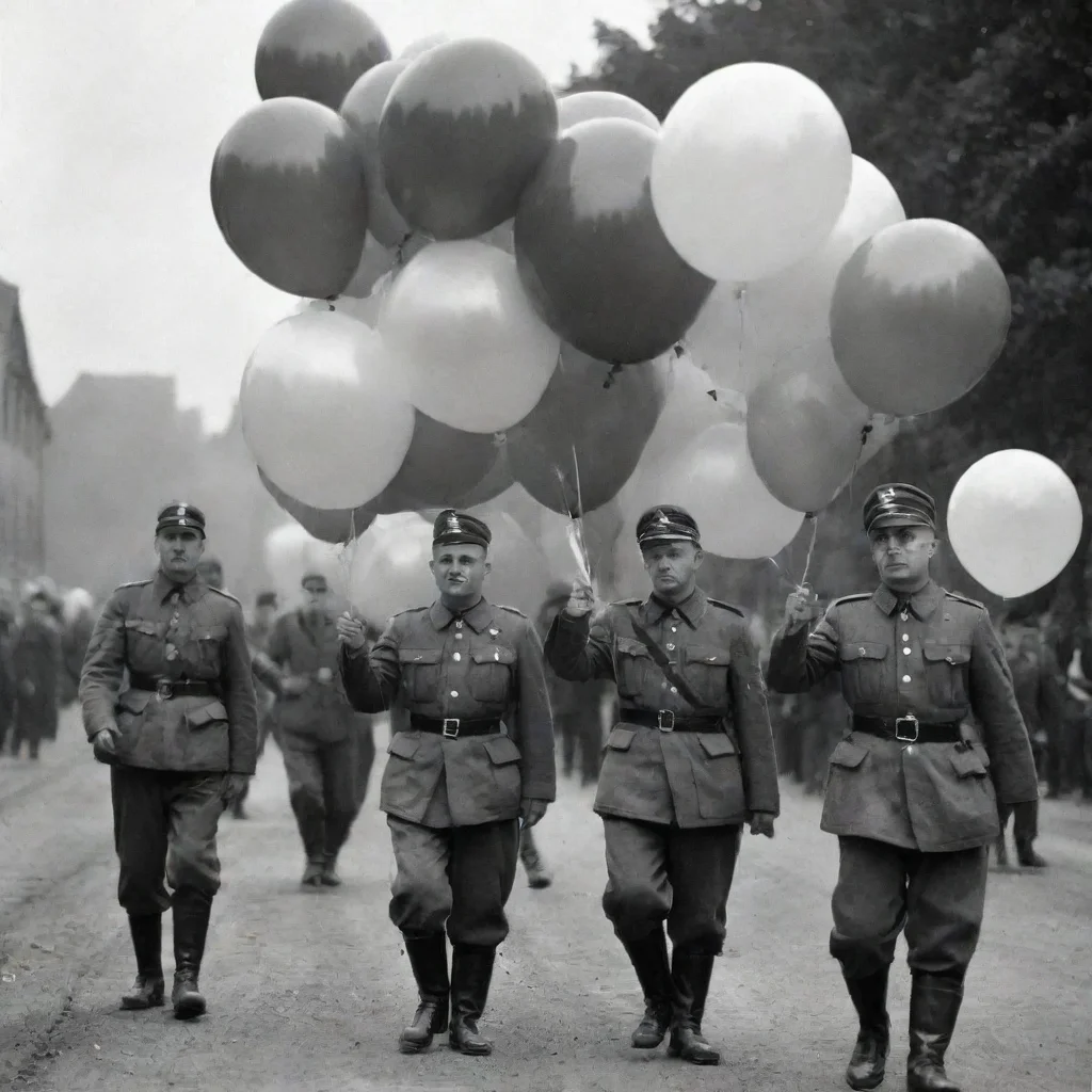 artstation art nazi soldiers holding balloons confident engaging wow 3
