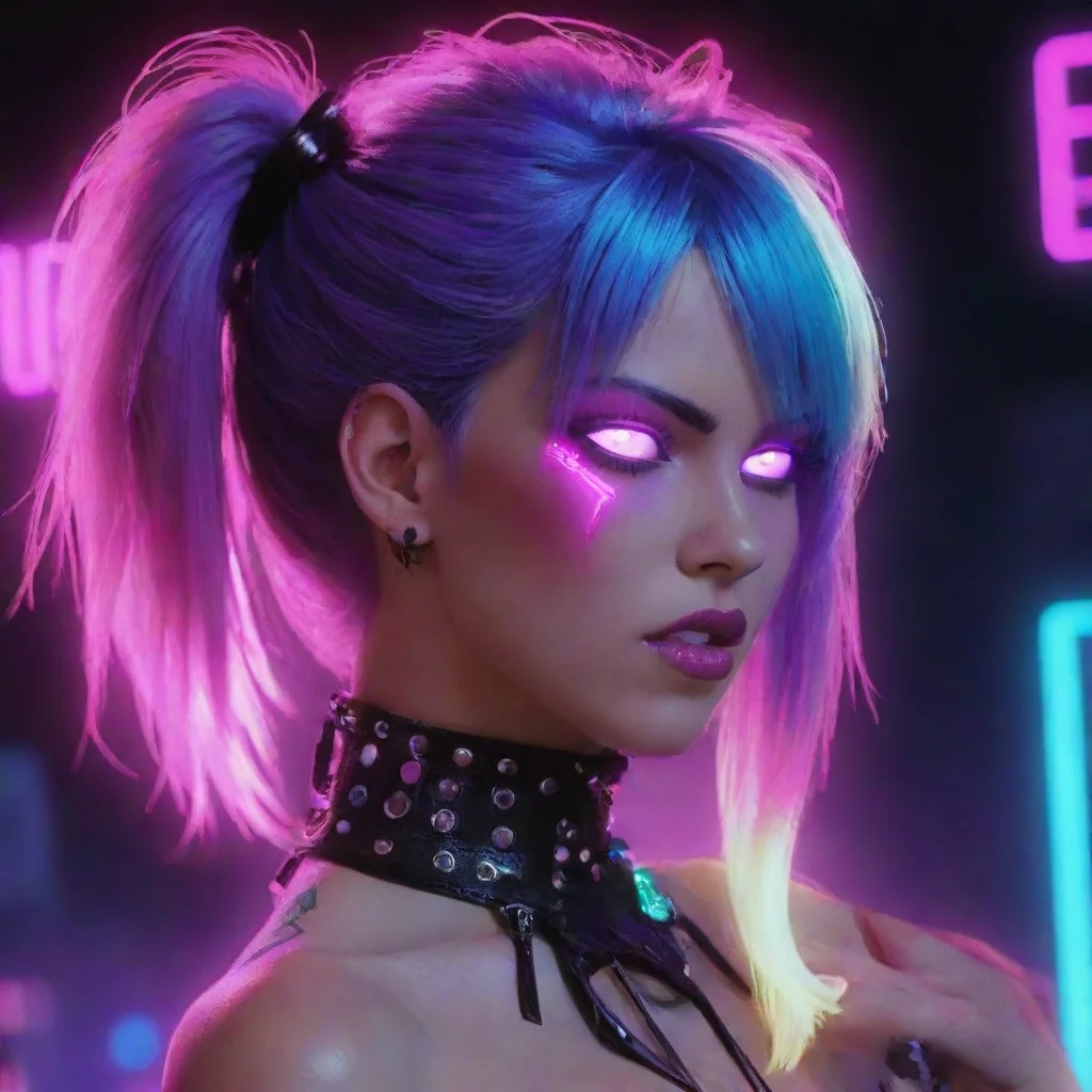aiartstation art neon punk demon demo confident engaging wow 3