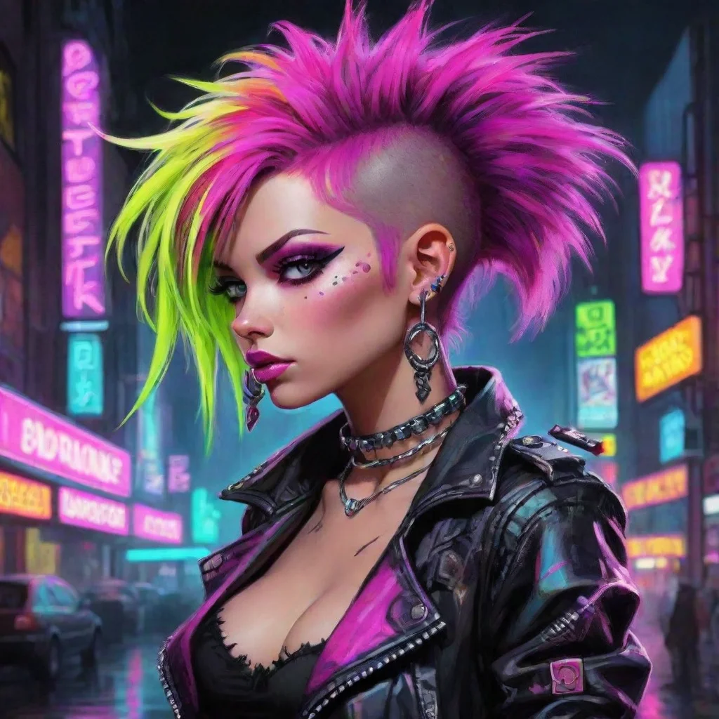 aiartstation art neon punk fantasy art confident engaging wow 3