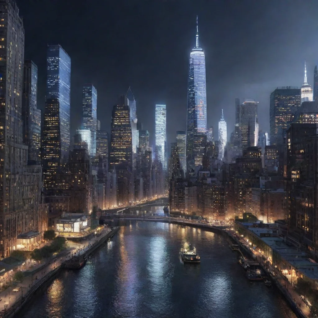 aiartstation art new york city in the future at nite..details confident engaging wow 3