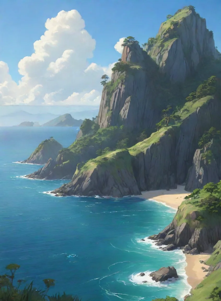 aiartstation art new zealand bay of islands ghibli anime art islands detailed environment confident engaging wow 3 portrait43