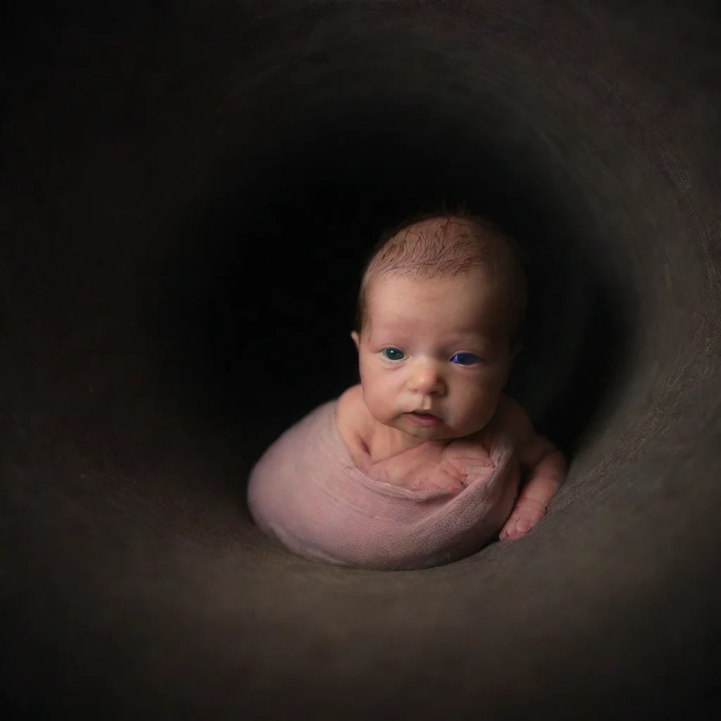 artstation art newborn baby in a dark tunnel confident engaging wow 3