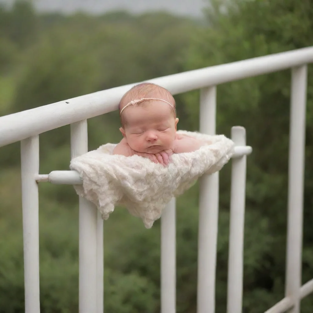 artstation art newborn baby on a railing  confident engaging wow 3