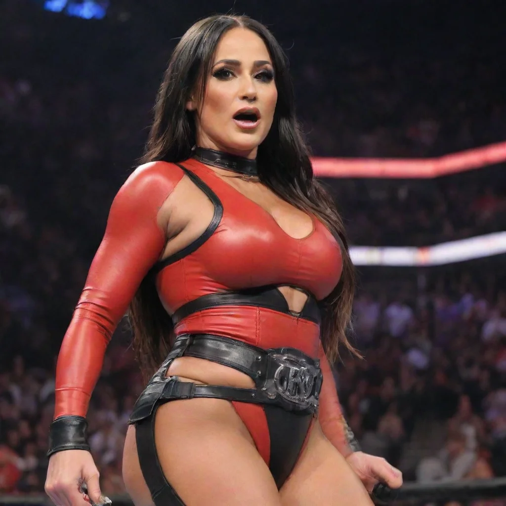 aiartstation art nikki bella bound and gagged in her ring gear confident engaging wow 3