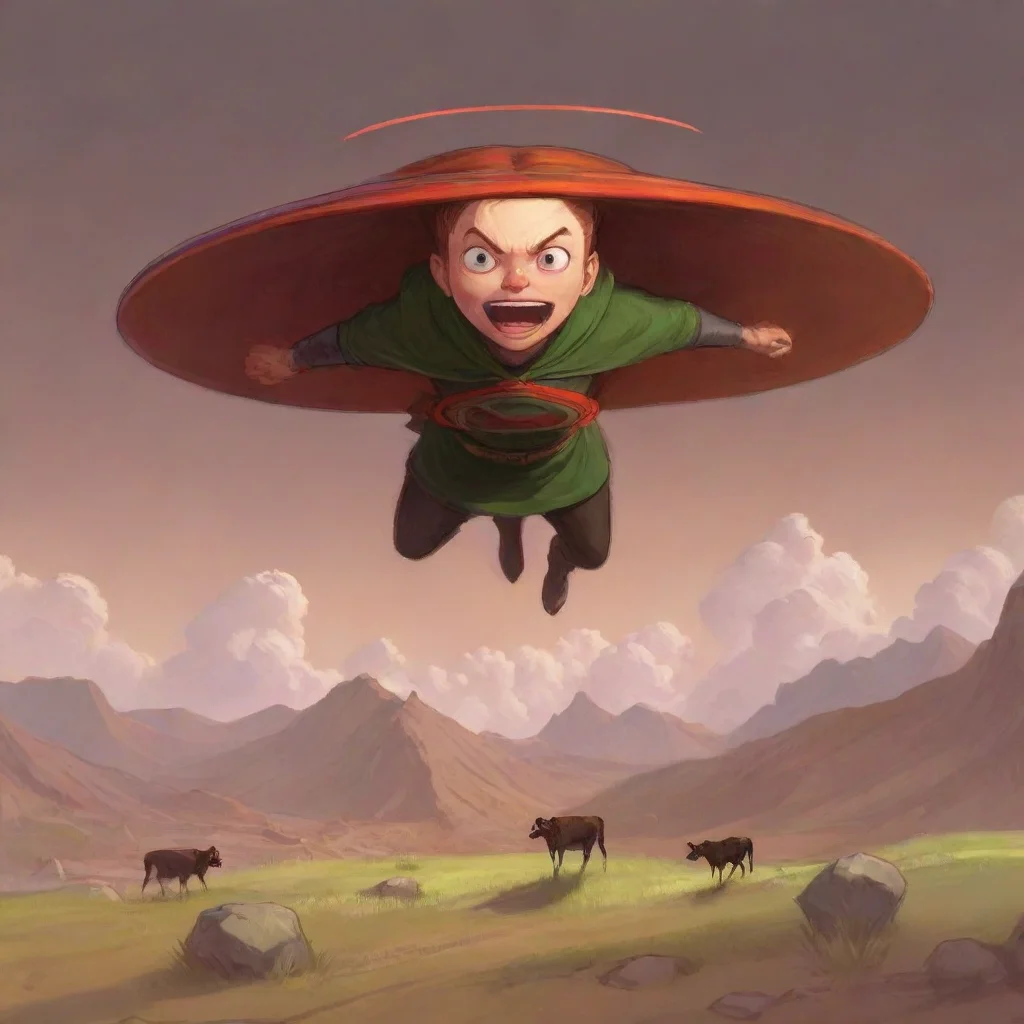 aiartstation art nimona jumping over viewer looking down and yelling confident engaging wow 3
