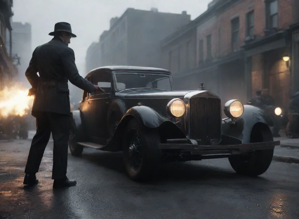 artstation art noir style gun battle suits olden day car hd cinematic lighting  confident engaging wow 3 landscape43