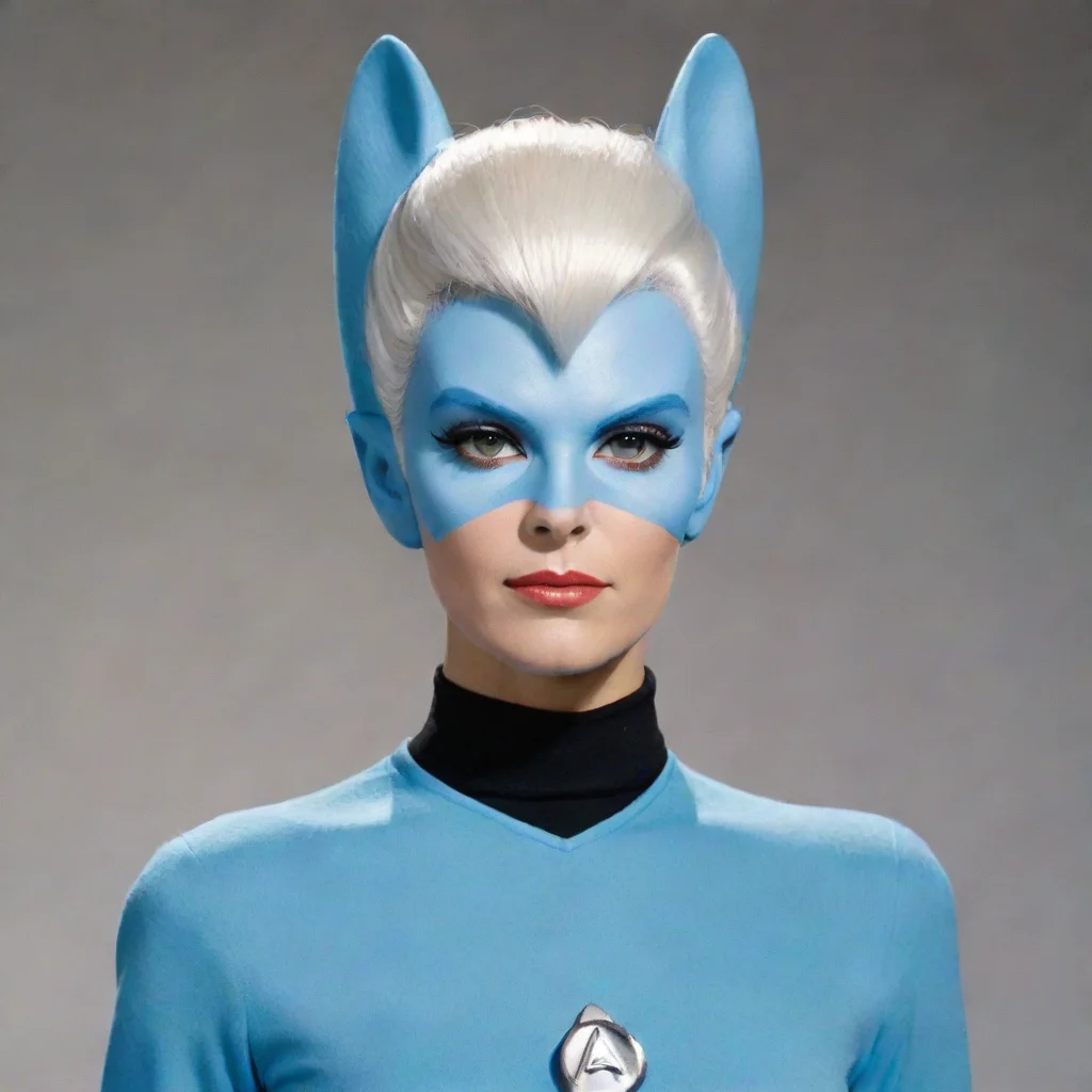 aiartstation art nostalgic retro comicbook look with star trek andorian female confident engaging wow 3
