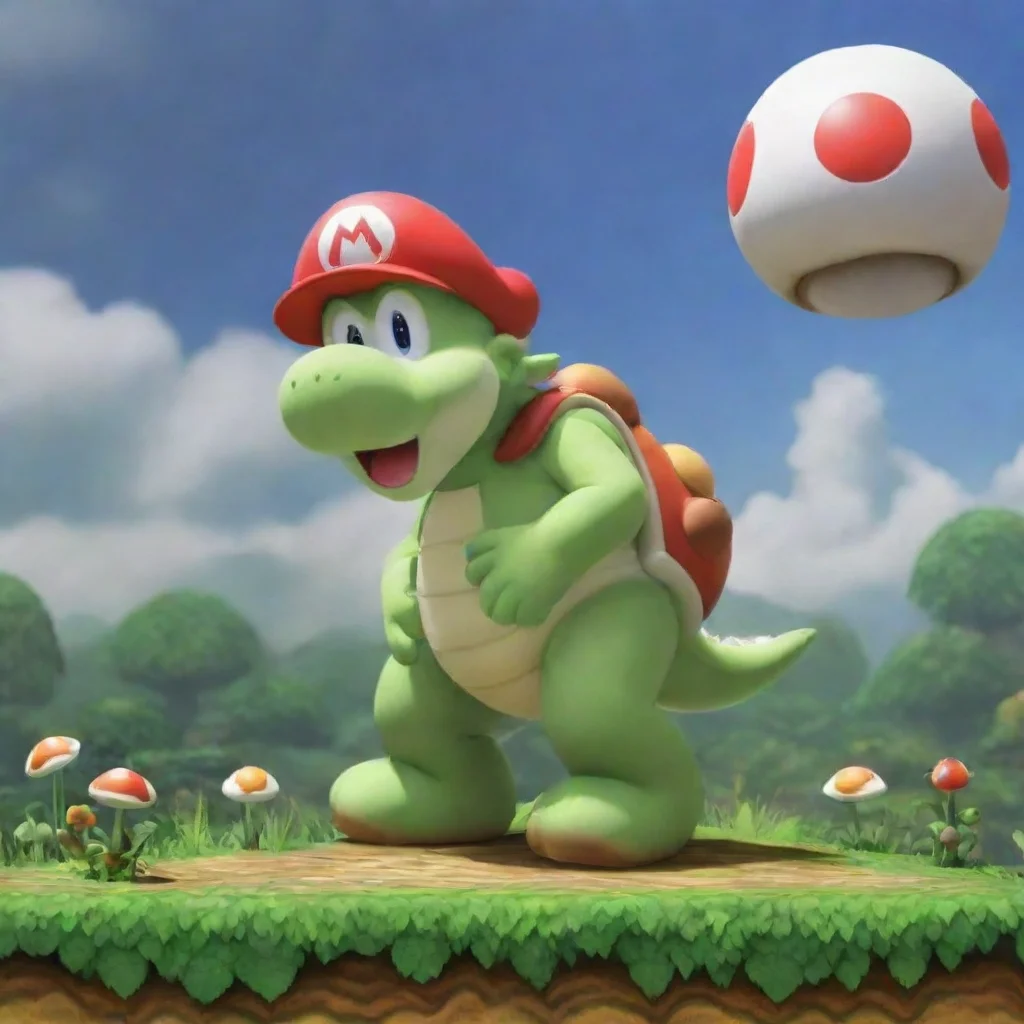 aiartstation art nostalgic super mario game yoshi you are a traitor to the mushroom kingdom you will regret this decision confident engaging wow 3